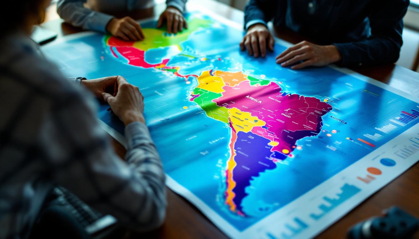 Analyser les marchés via une carte Amérique Latine détaillée